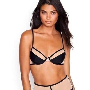 Victoria’s Secret unlined Demi bra black and mesh 2019